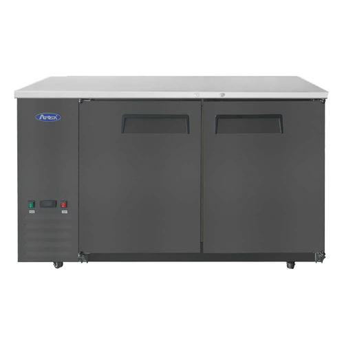 Atosa SBB59GRAUS 58" 2-Solid Door Shallow Depth Stainless Steel Back Bar Cooler | 15 Cu. Ft.