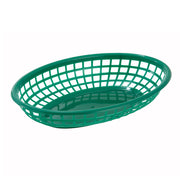 Winco PFB-10G 9-1/4" x 5-3/4" Green Oval Fast Food Basket | Case of 12