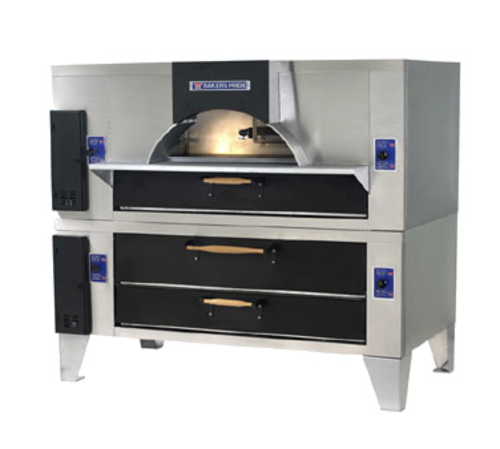Bakers Pride FC-616/Y-600BL 60" Brick Lined Double Deck Gas Pizza Oven | 260,000 BTU