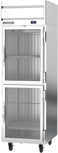 Beverage Air HRPS1HC-1HG 26" 2 Glass Half Door Top Mount Reach In Refrigerator | 22.28 Cu. Ft.