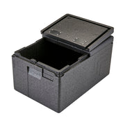 Cambro EPP180FLSW110 Cam GoBox 48-3/5 Qt. Insulated Food Pan Carrier w/ Flip Lid | Top Loading