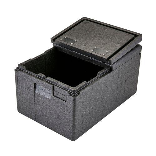 Cambro EPP180FLSW110 Cam GoBox 48-3/5 Qt. Insulated Food Pan Carrier w/ Flip Lid | Top Loading