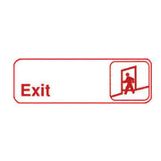 Winco SGN-381W "Exit" Sign | 3" x 9" Red on White