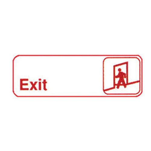 Winco SGN-381W "Exit" Sign | 3" x 9" Red on White