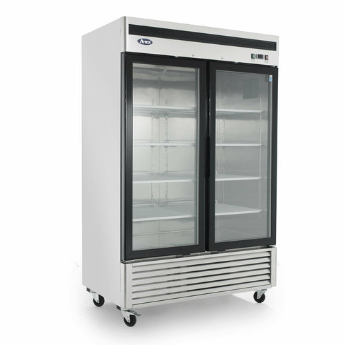 Atosa MCF8707GR 55" 2-Glass Door Reach-In Refrigerator | 44.8 Cu. Ft.