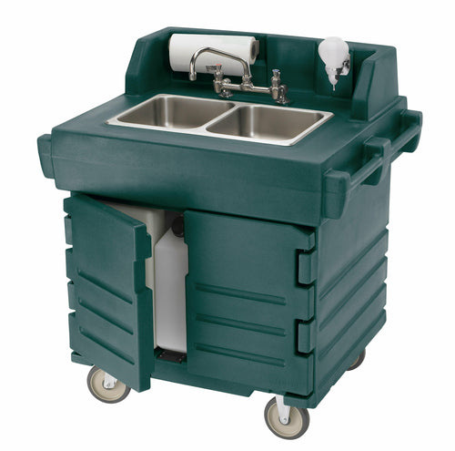 Cambro KSC402 CamKiosk Electric Heated Mobile Hand Sink Cart | 2 Compartment Sink