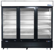 Atosa MCF8728GR 82" 3-Glass Door Black Merchandiser Freezer | 68 Cu. Ft.