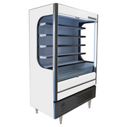 Beverage Air VMHC-18-1-W 52" White Vertical Open Air Merchandiser w/ Night Curtain | 18.6 Cu. Ft.