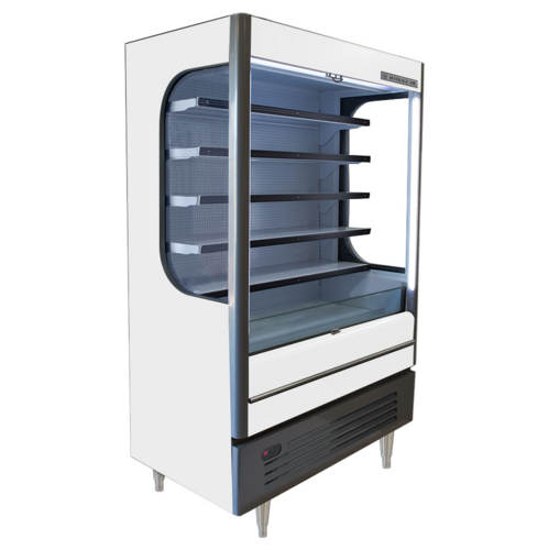 Beverage Air VMHC-18-1-W 52" White Vertical Open Air Merchandiser w/ Night Curtain | 18.6 Cu. Ft.