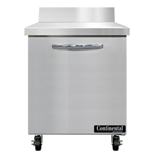 Continental SW27N-BS 27" 1-Door Worktop Refrigerator | 7.4 Cu. Ft.
