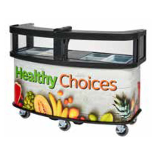 Cambro CVC75 5 Full Sized Well Vending Cart w/ Safety Barrier | 75" x 33-1/2"