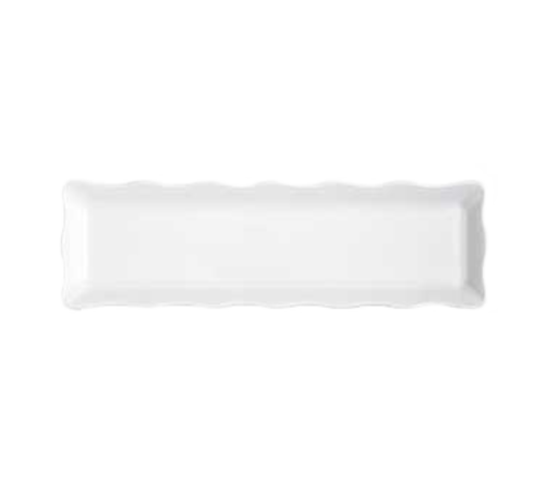 G.E.T. Bake & Brew ML-112-BB 5-1/4 x 19" Rectangle Scalloped Edge Melamine Platter