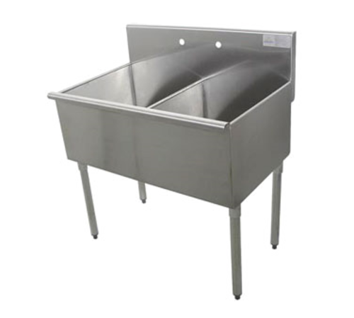 Advance Tabco 6-2-36-X 36" 2-Compartment Stainless Steel Sink | 18"(W) x 21"(D) x 14" Deep