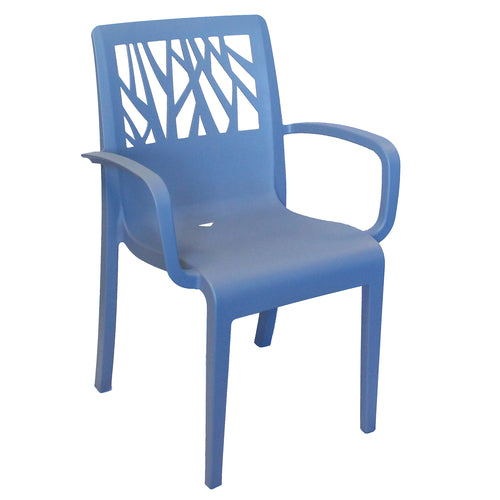 Grosfillex US200680 Vegetal Stacking Outdoor Armchair | Denim Blue