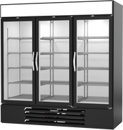 Beverage Air MMR72HC-1-B-WINE MarketMax 75" Black 3-Glass Door Wine Refrigerator | 70.19 Cu. Ft.