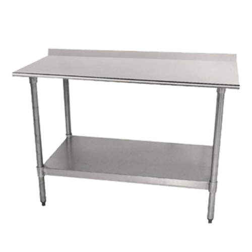 Advance Tabco TTF-248-X Stainless Steel Work Table w/ 1.5" Splash & Adjustable Undershelf | 96" x 24"