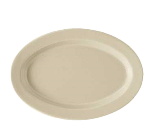 G.E.T. OP-115-S Tahoe 11-1/2" x 8" Sandstone Oval Melamine Platter | Case of 24