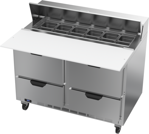 Beverage Air SPED48HC-12C-4 48" 4 Drawer Refrigerated Sandwich Prep Table | (12) 1/6 Pan