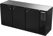 Beverage Air BB72HC-1-B 72" 3 Solid Door Black Back Bar Cooler | 19.92 Cu. Ft.