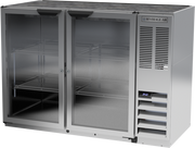 Beverage Air BB48HC-1-G-S 48" 2 Glass Door Stainless Back Bar Cooler | 12.4 Cu. Ft.