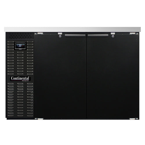 Continental BB50N 50" 2-Door Black Back Bar Cooler