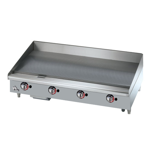 Star-Max 648TSPF 48" Snap-Action Thermostatic Countertop Gas Griddle w/ 1" Steel Plate | 113,200 BTU
