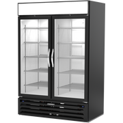 Beverage Air MMRR49HC-1-A-BW 52" Black 2-Glass Door Dual Temp Merchandiser | (2) 21.01 Cu. Ft.