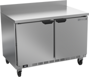 Beverage Air WTR48AHC 48" 2 Door Worktop Refrigerator with Removable Backsplash | 11.82 Cu. Ft.