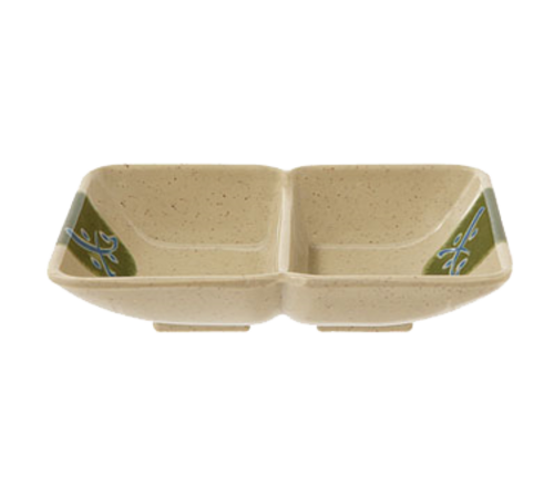 G.E.T. 037-TD Traditional 4" 2 Compartment 2 oz. Melamine Sauce Dish | Case of 24