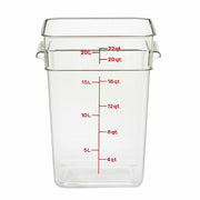 Cambro 22SFSCW135 CamSquare 22 qt. Graduated Square Food Container