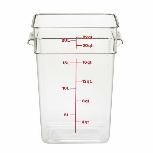 Cambro 22SFSCW135 CamSquare 22 qt. Graduated Square Food Container