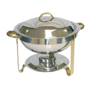Thunder Group SLRCF0831GH Gold Accented Round Chafer | 4 Qt.