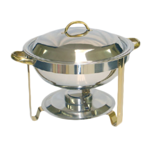 Thunder Group SLRCF0831GH Gold Accented Round Chafer | 4 Qt.