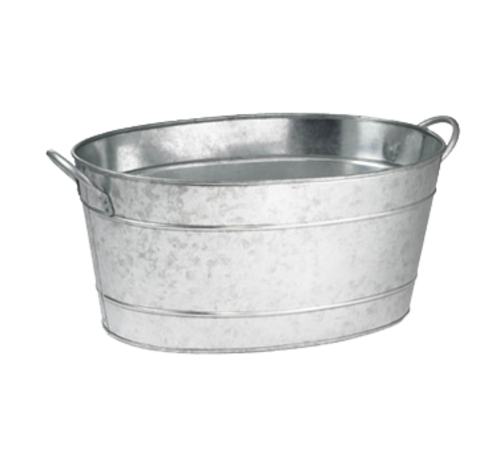 Tablecraft BT1914 Galvanized Oval 5.5 Gallon Beverage Tub