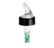 Tablecraft 4243A Proper Pour 3/4 oz. Clear Liquor Pourer w/ Green Dip Tube