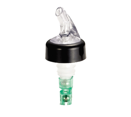 Tablecraft 4243A Proper Pour 3/4 oz. Clear Liquor Pourer w/ Green Dip Tube