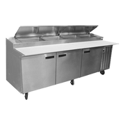 Delfield 18648PTLP LiquiTec 48" 1 Door Refrigerated Pizza Prep Table | (2) 12" x 20" Pan