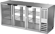 Beverage Air BB72HC-1-G-PT-S 72" 6 Glass Door Stainless Pass Thru Back Bar Cooler | 22.1 Cu. Ft.