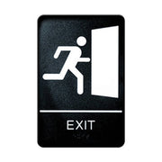 Winco SGNB-604 "Exit" Sign | 6'' x 9" White on Black