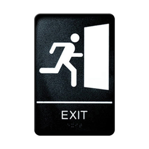 Winco SGNB-604 "Exit" Sign | 6'' x 9" White on Black