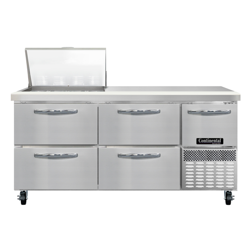 Continental Refrigerator RA68N12M-D Refrigerated Counter, Mega Top Sandwich / Salad Unit