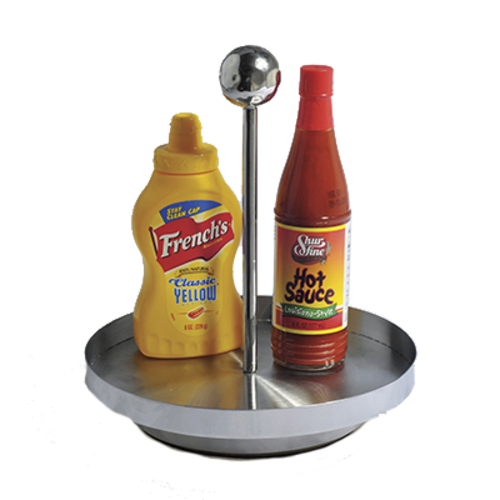 G.E.T. SSLS-08 10" x 8" Lazy Susan Stainless Steel Condiment Caddy