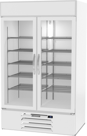 Beverage Air MMR44HC-1-W-WINE MarketMax 47" White 2-Glass Door Wine Refrigerator | 40.2 Cu. Ft.
