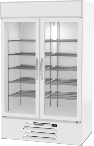 Beverage Air MMR44HC-1-W-WINE MarketMax 47" White 2-Glass Door Wine Refrigerator | 40.2 Cu. Ft.