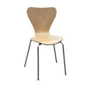 JustChair C65018 Indoor Stacking Side Chair | Molded Veneer Back & Seat
