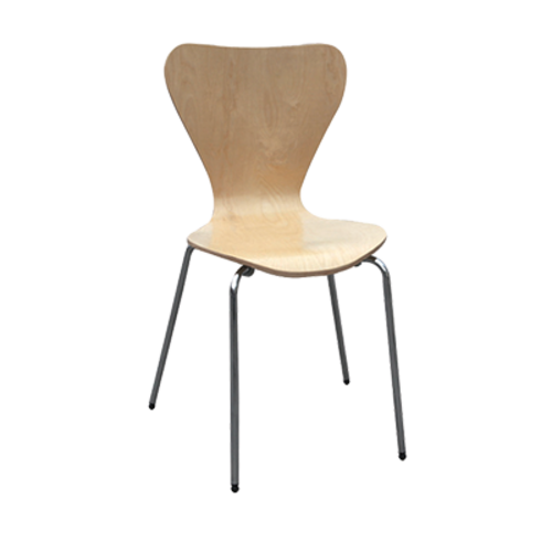 JustChair C65018 Indoor Stacking Side Chair | Molded Veneer Back & Seat