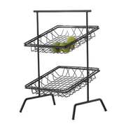G.E.T. WB-103B Black 12" Square 2" Deep Metal Display Basket