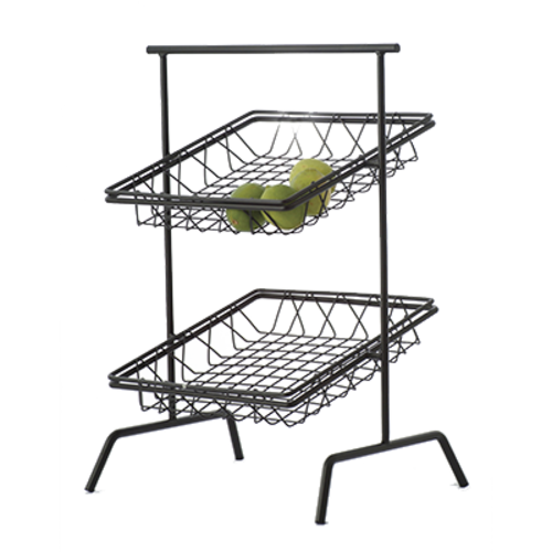 G.E.T. WB-103B Black 12" Square 2" Deep Metal Display Basket
