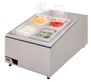 APW Wyott RTR-4 17" Countertop Refrigerated Prep Rail | (4) 1/6 Pan Capacity