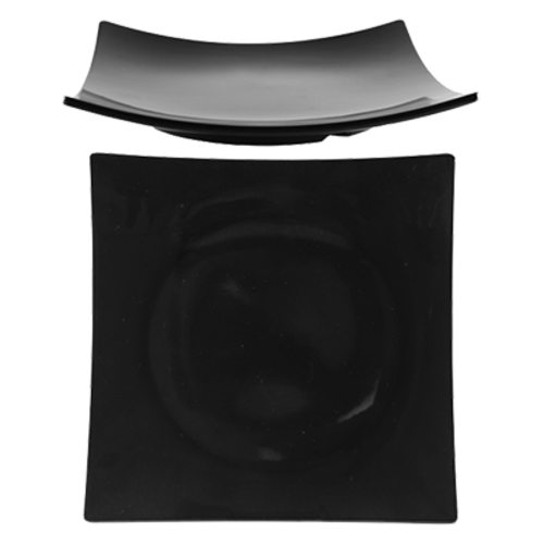 Thunder Group 24012BK 12-3/8" Black Square Melamine Flair Plate | Case of 12